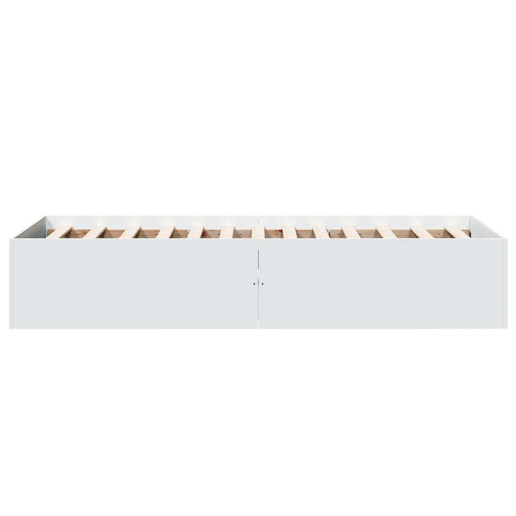 vidaXL Rama łóżka podłogowego Biały 80 x 200 cm Drewno inżynieryjne