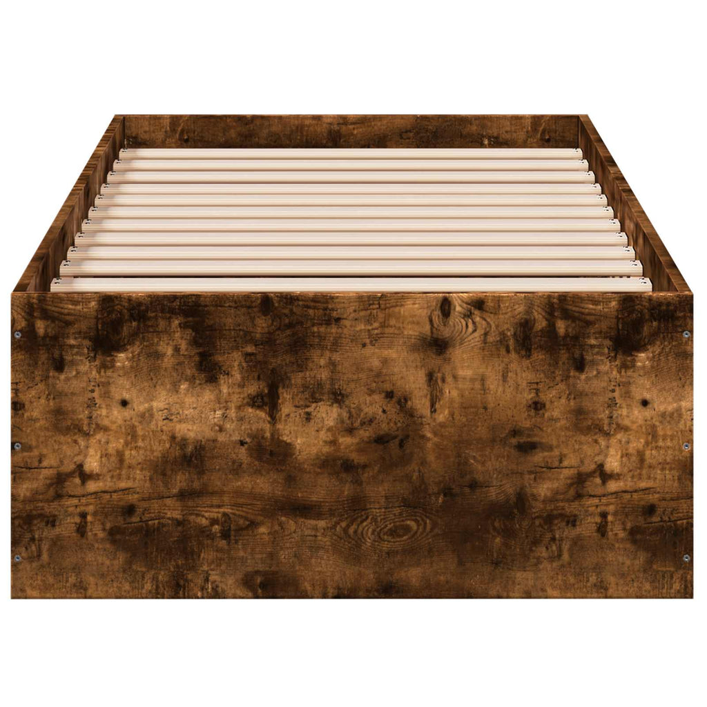 vidaXL Rama łóżka podłogowego Dąb wędzony 80 x 200 cm
