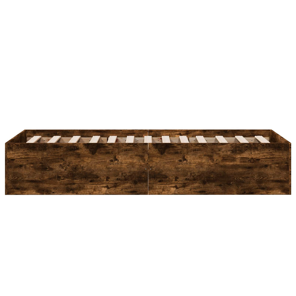 vidaXL Rama łóżka podłogowego Dąb wędzony 80 x 200 cm