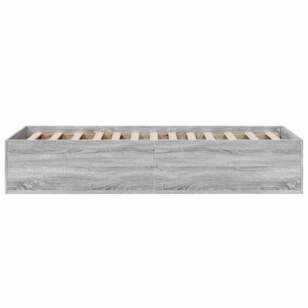 vidaXL Rama łóżka podłogowego Szary Sonoma 80 x 200 cm