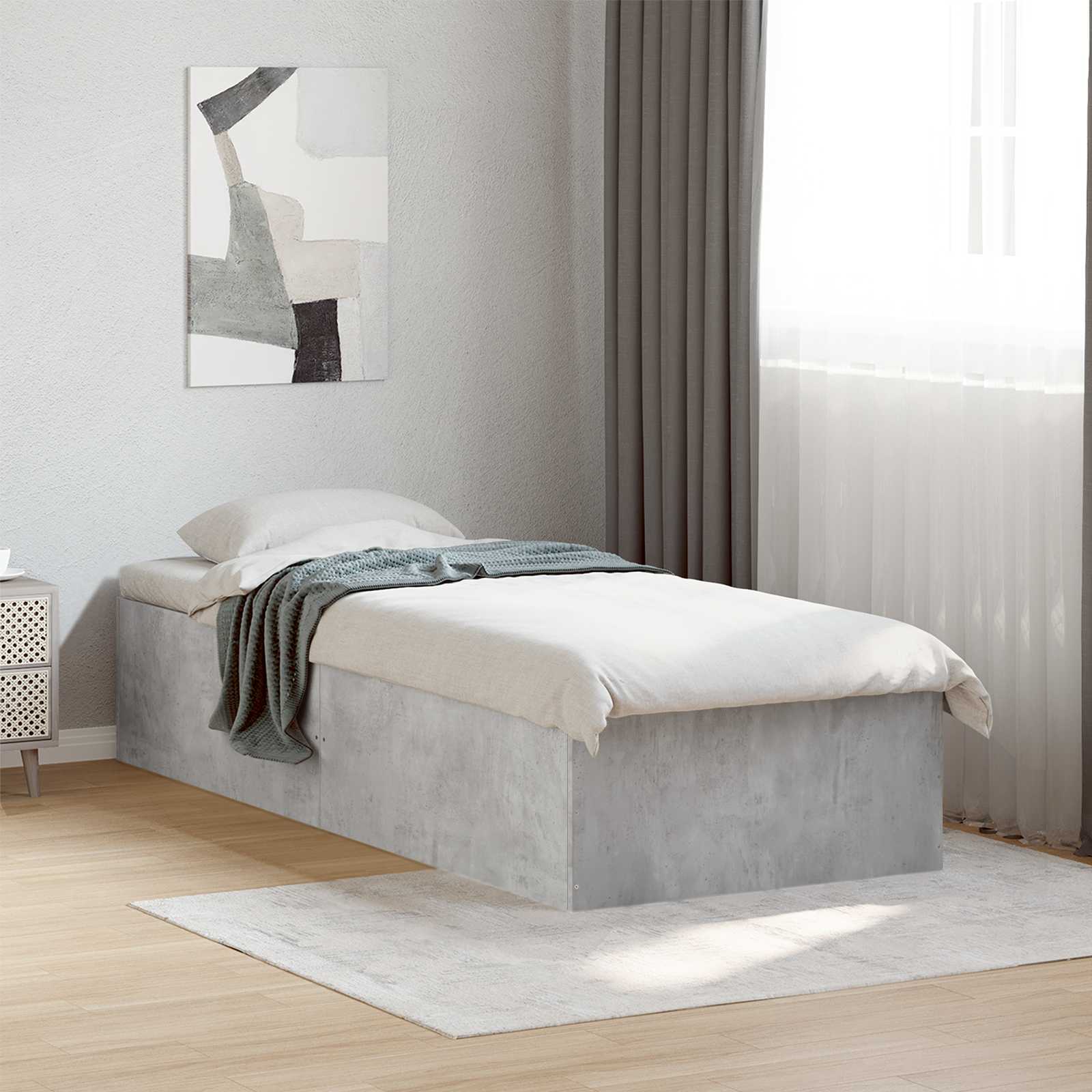 vidaXL Rama łóżka podłogowego Betonowy szary 80 x 200 cm