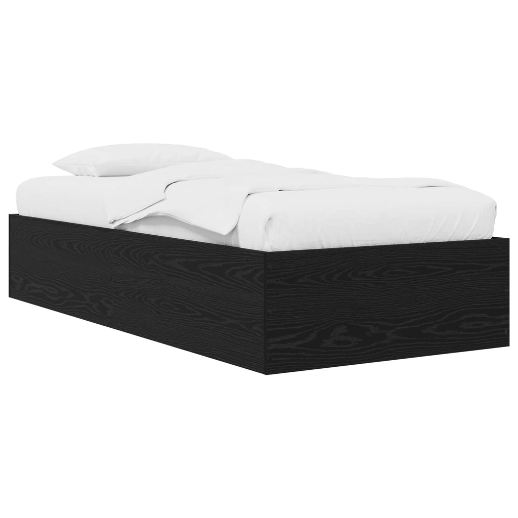 vidaXL Rama łóżka podłogowego Czarny dąb 80 x 200 cm