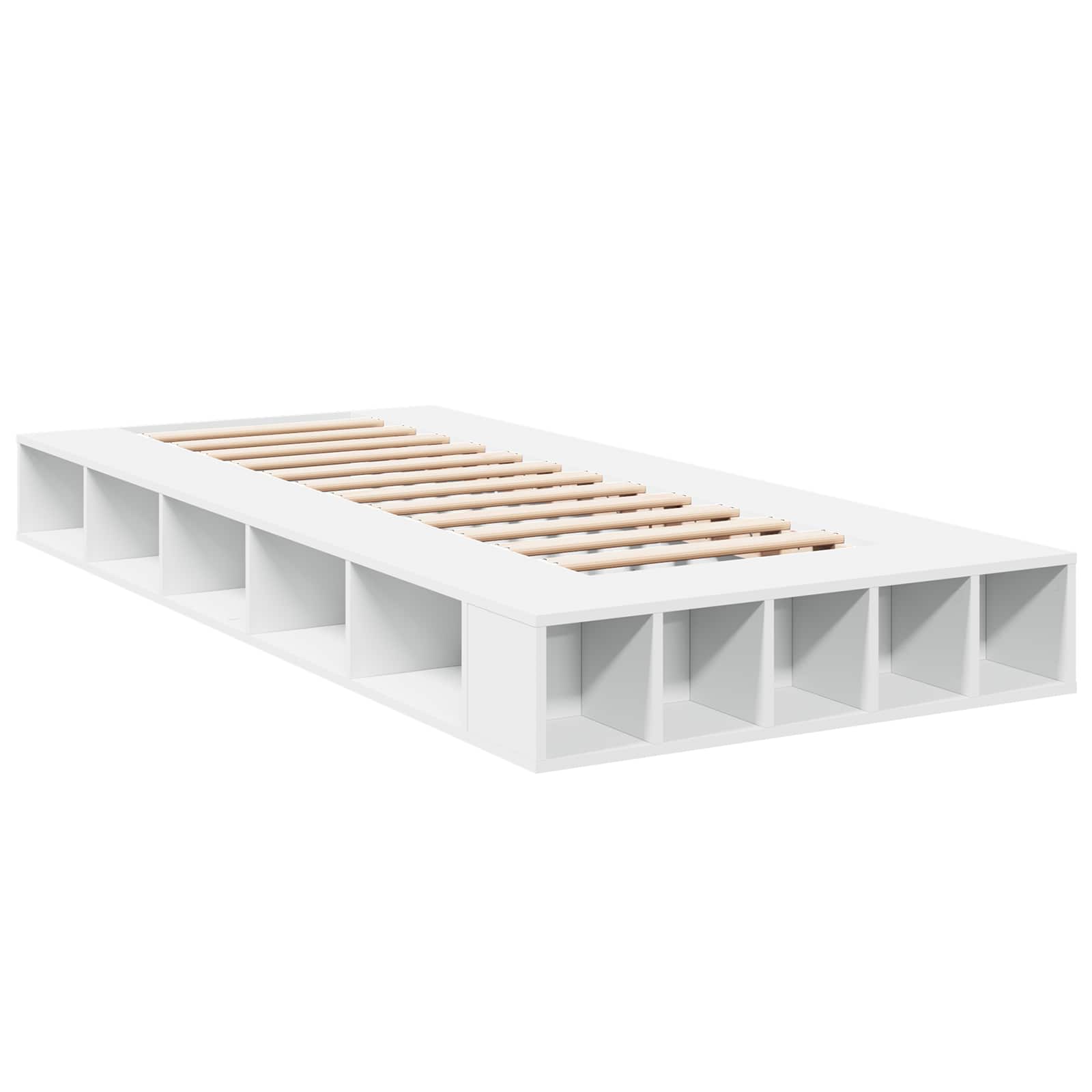 vidaXL Rama łóżka z przechowywaniem z półką Biały 80 x 200 cm