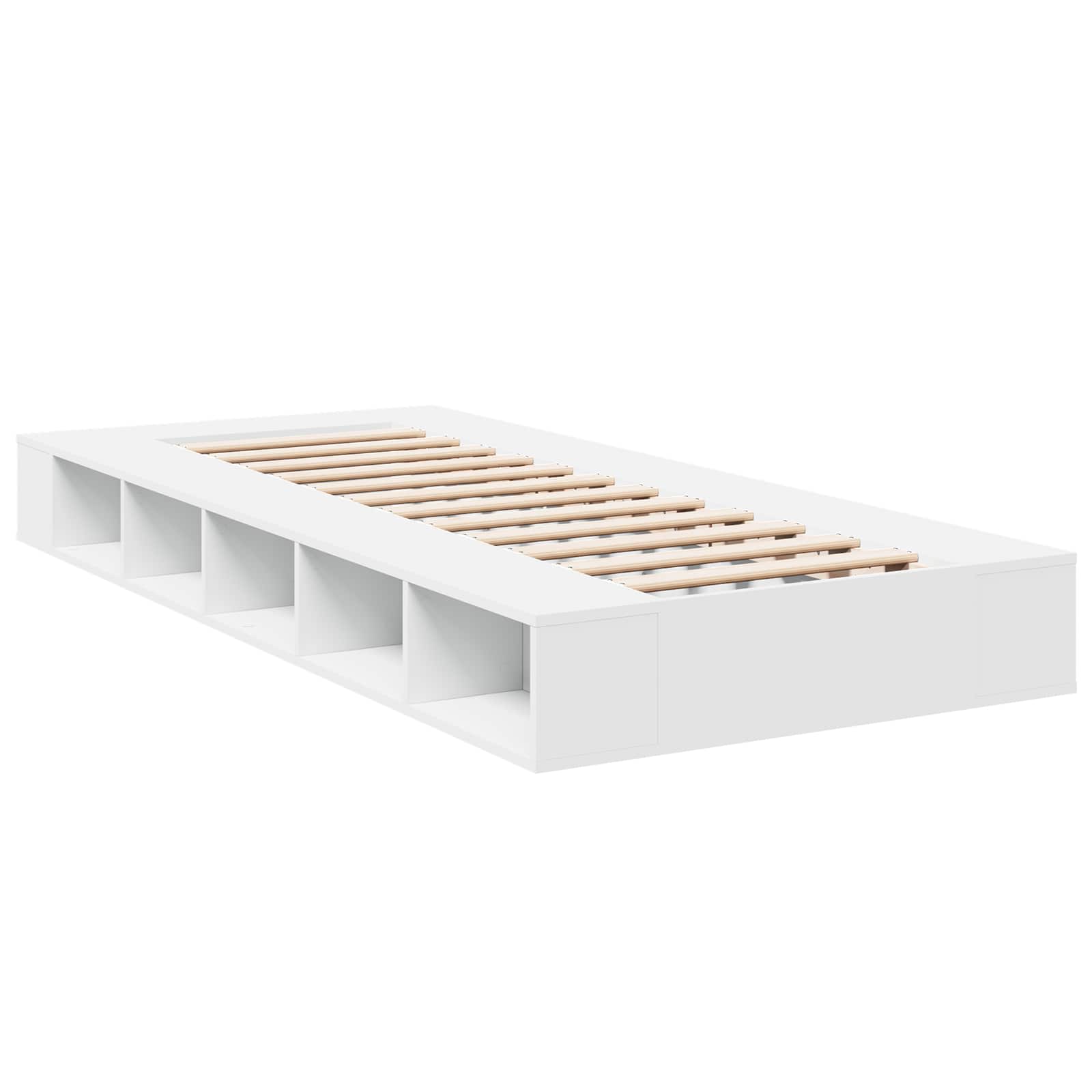 vidaXL Rama łóżka z przechowywaniem z półką Biały 80 x 200 cm