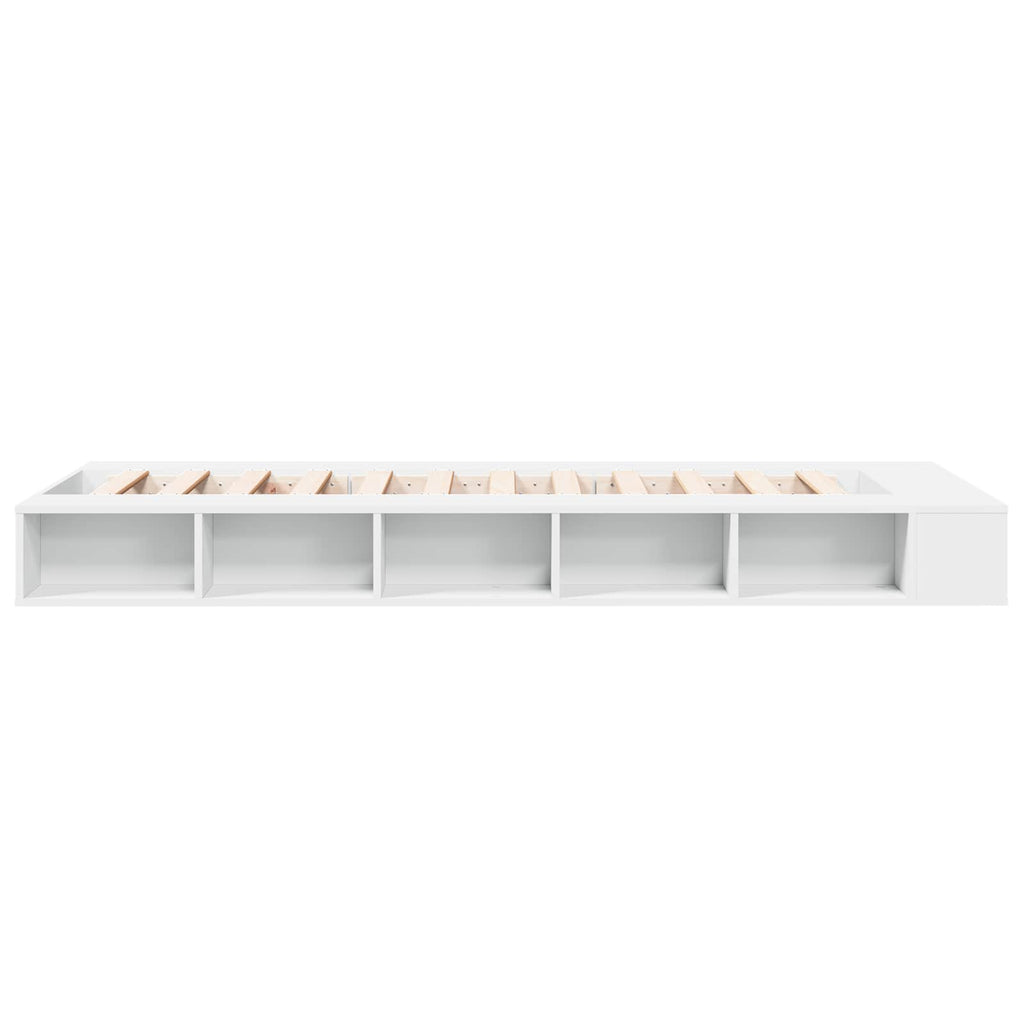 vidaXL Rama łóżka z przechowywaniem z półką Biały 80 x 200 cm