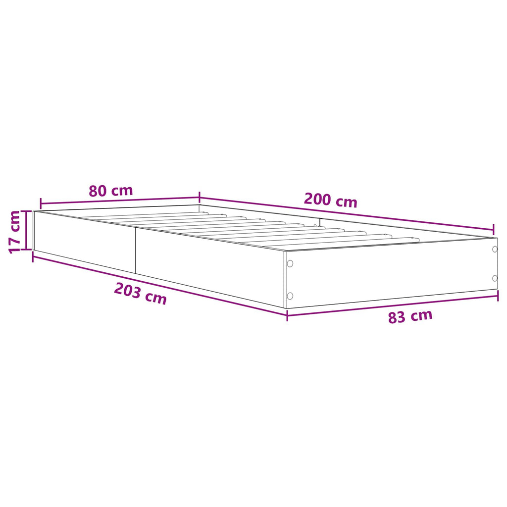 vidaXL Rama łóżka z przechowywaniem z półką Biały 80 x 200 cm