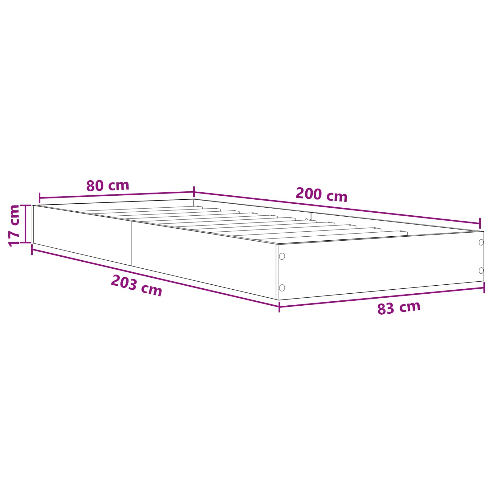 vidaXL Rama łóżka z przechowywaniem z półką Biały 80 x 200 cm