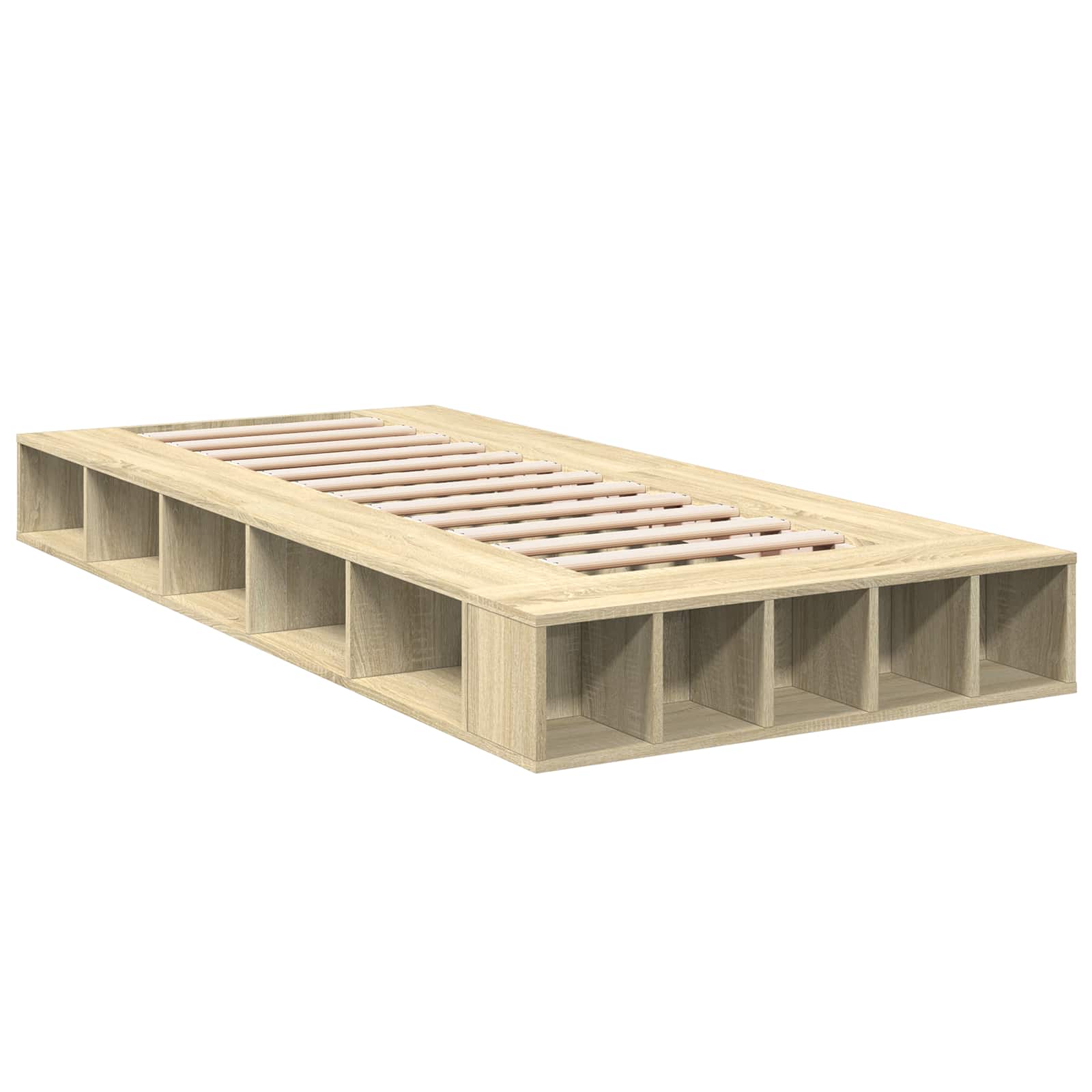 vidaXL Rama łóżka z przechowywaniem z półką dąb Sonoma 80 x 200 cm