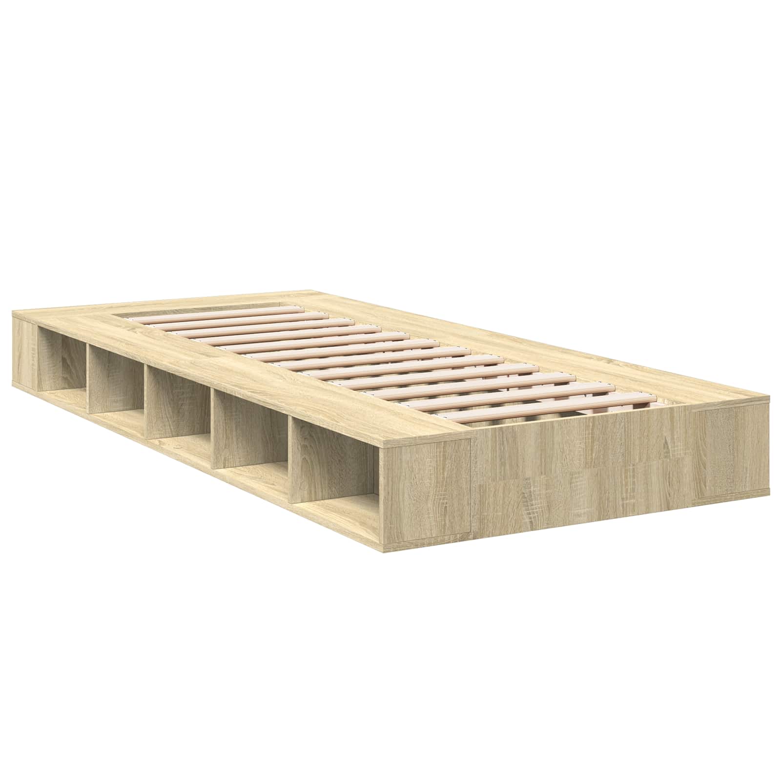 vidaXL Rama łóżka z przechowywaniem z półką dąb Sonoma 80 x 200 cm