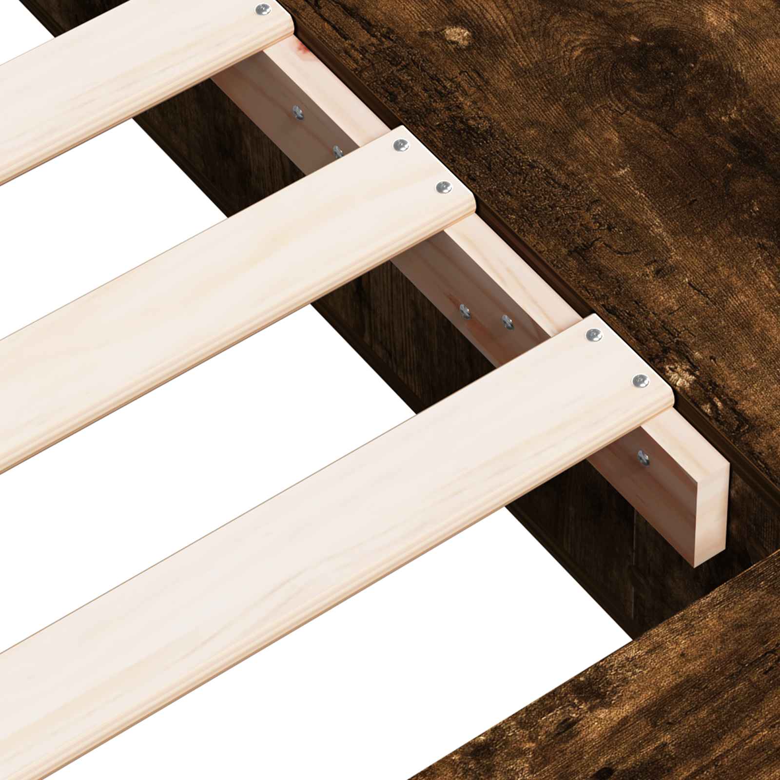 vidaXL Rama łóżka z przechowywaniem z półką Dąb wędzony 80 x 200 cm