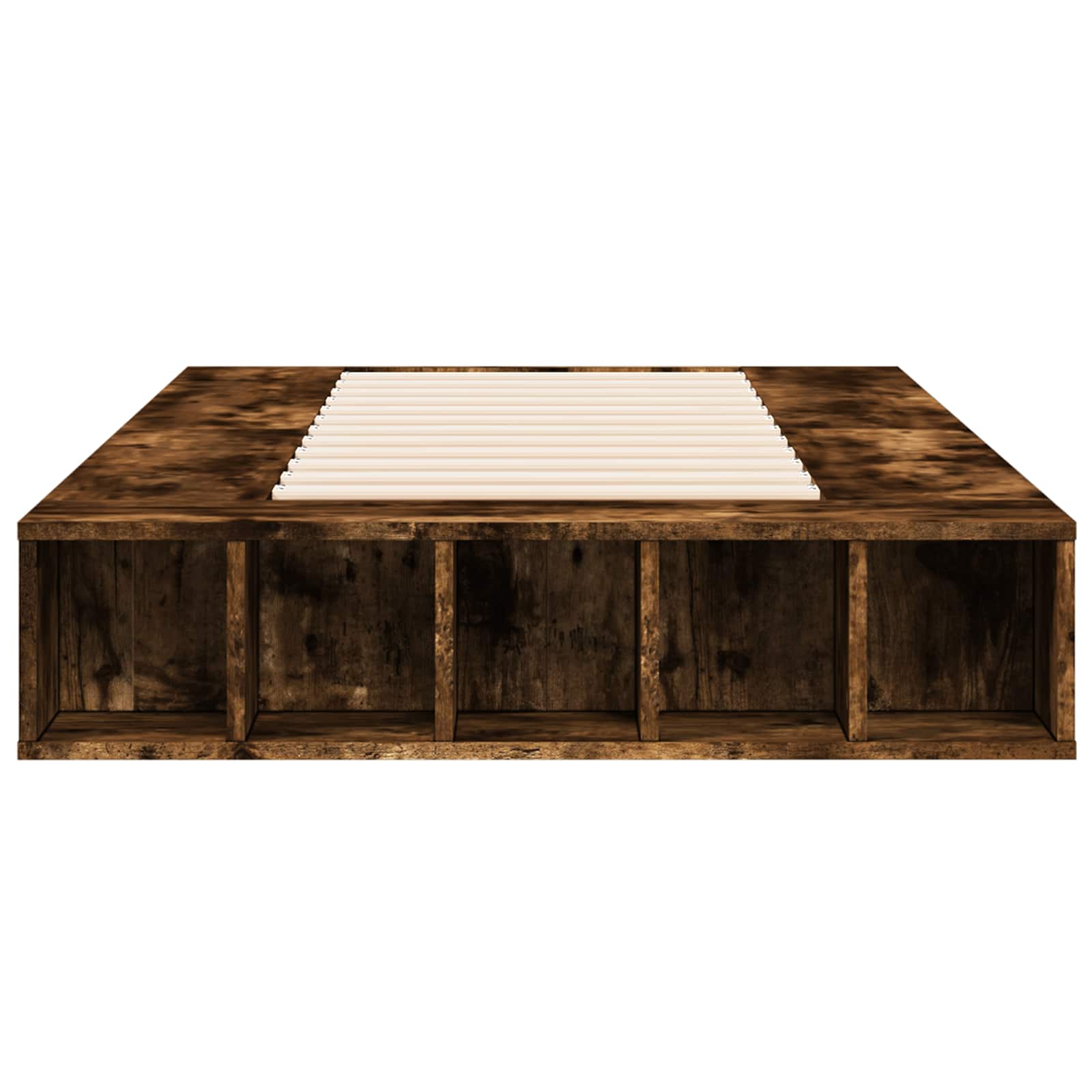 vidaXL Rama łóżka z przechowywaniem z półką Dąb wędzony 80 x 200 cm