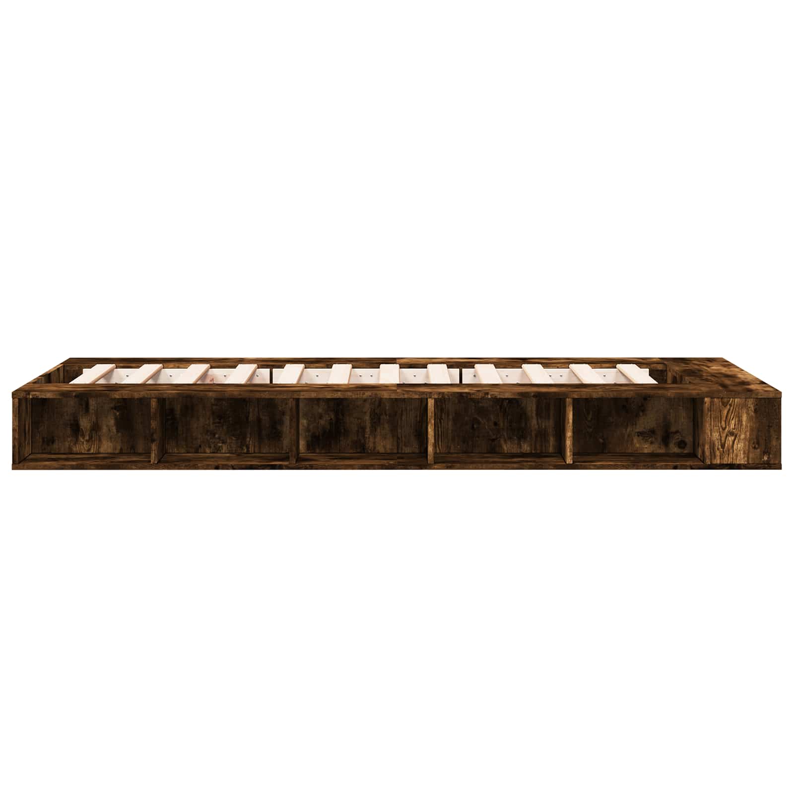 vidaXL Rama łóżka z przechowywaniem z półką Dąb wędzony 80 x 200 cm