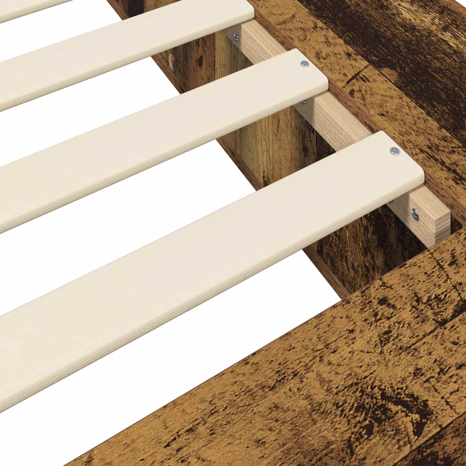 vidaXL Rama łóżka z przechowywaniem z półką Stare drewno 80 x 200 cm