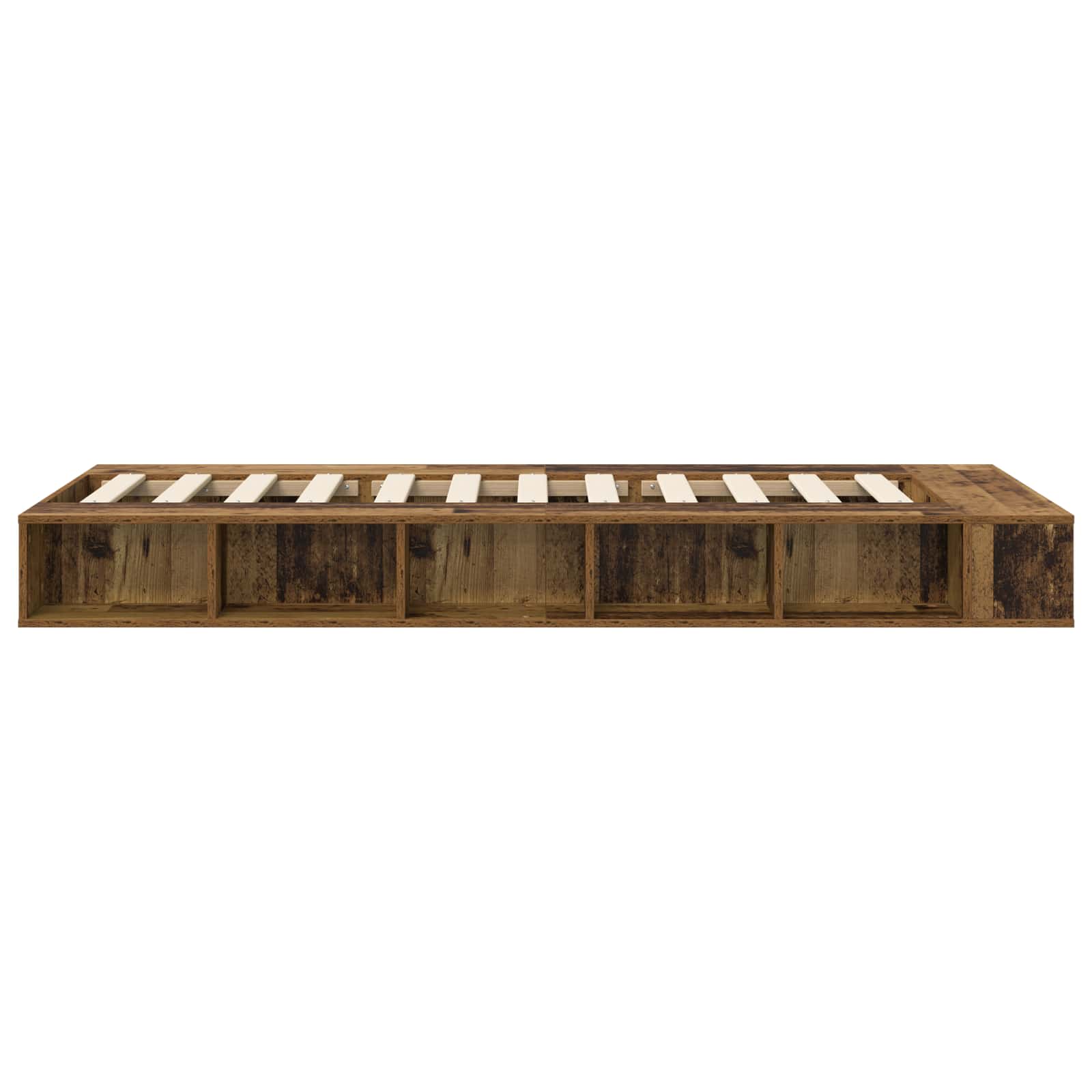 vidaXL Rama łóżka z przechowywaniem z półką Stare drewno 80 x 200 cm