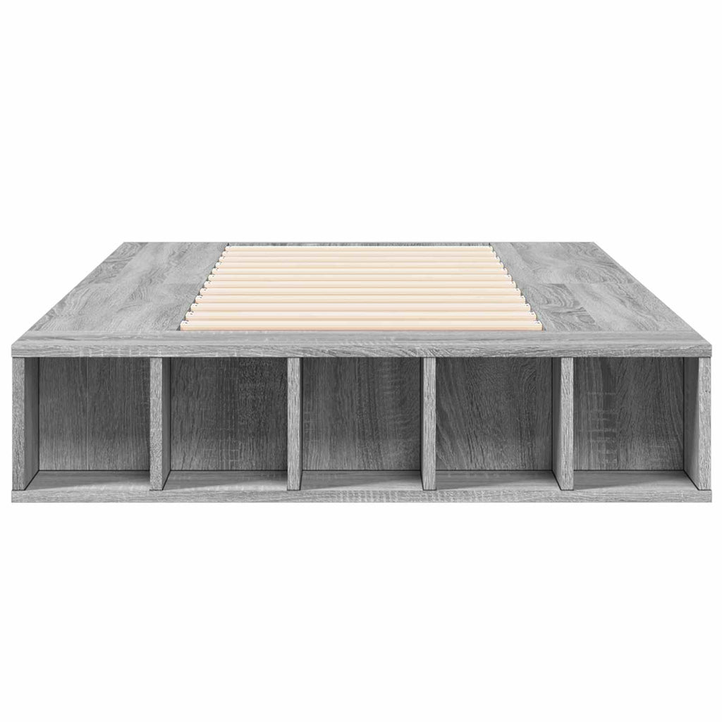 vidaXL Rama łóżka z przechowywaniem z półką Szary Sonoma 80 x 200 cm