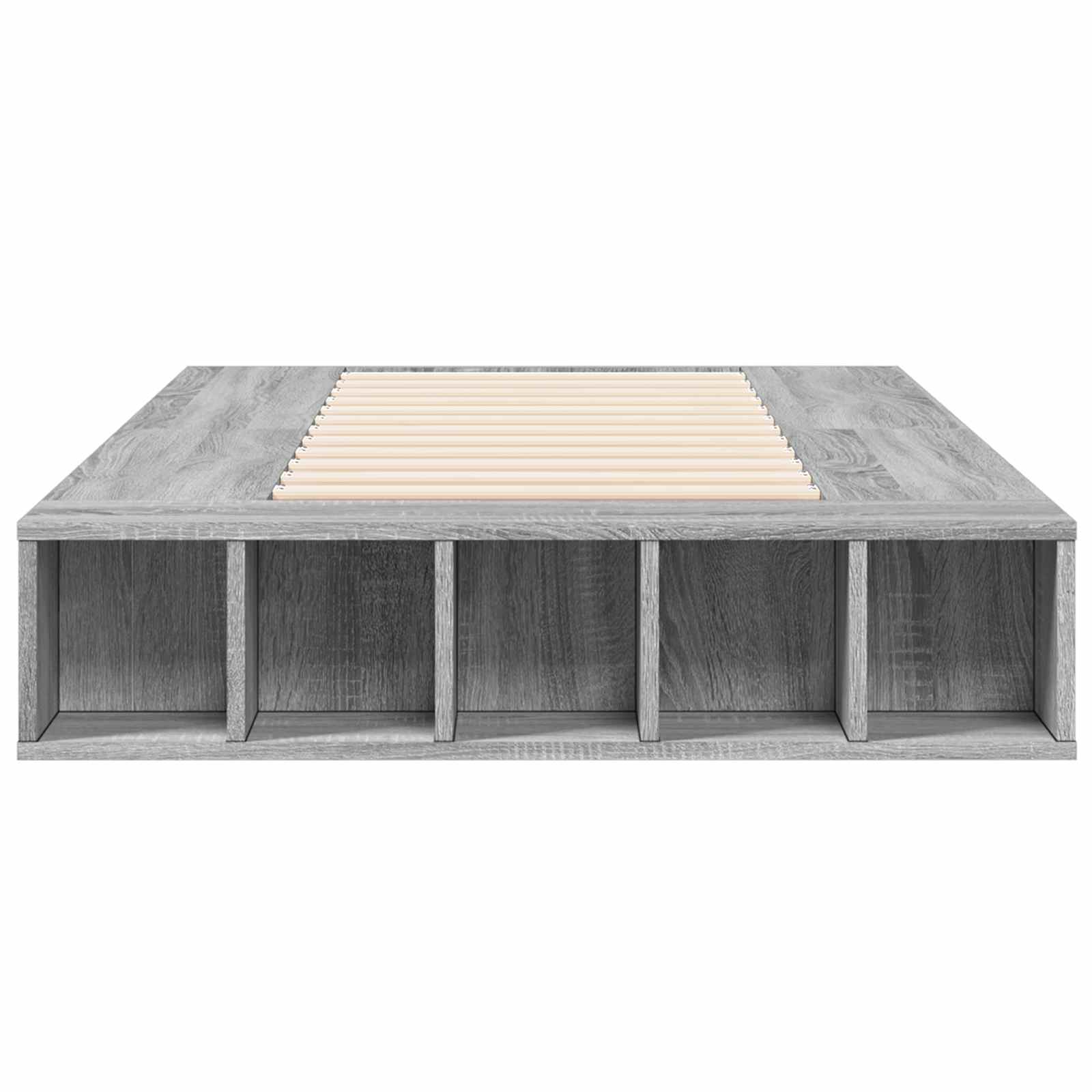 vidaXL Rama łóżka z przechowywaniem z półką Szary Sonoma 80 x 200 cm