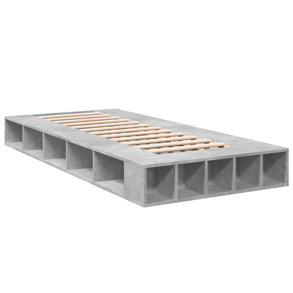 vidaXL Rama łóżka z przechowywaniem z półką Betonowy szary 80 x 200 cm