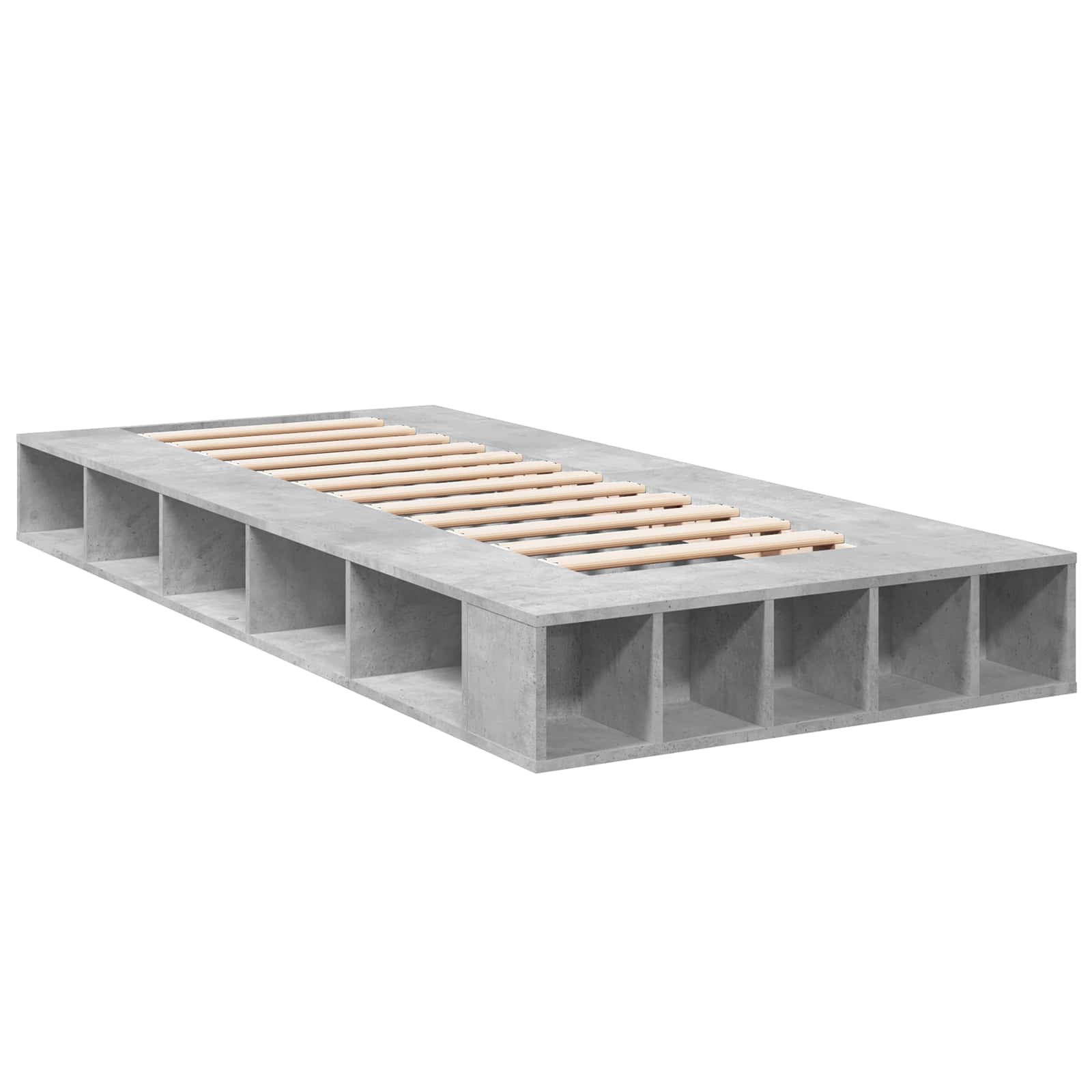 vidaXL Rama łóżka z przechowywaniem z półką Betonowy szary 80 x 200 cm