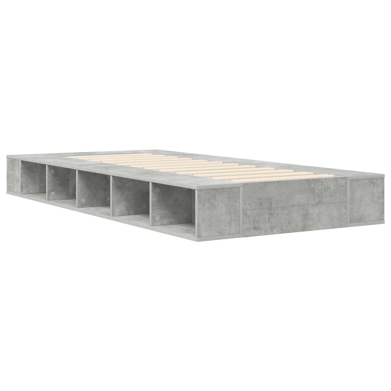 vidaXL Rama łóżka z przechowywaniem z półką Betonowy szary 80 x 200 cm