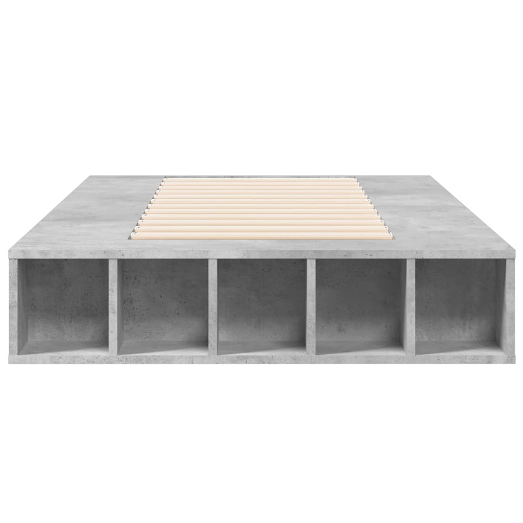 vidaXL Rama łóżka z przechowywaniem z półką Betonowy szary 80 x 200 cm