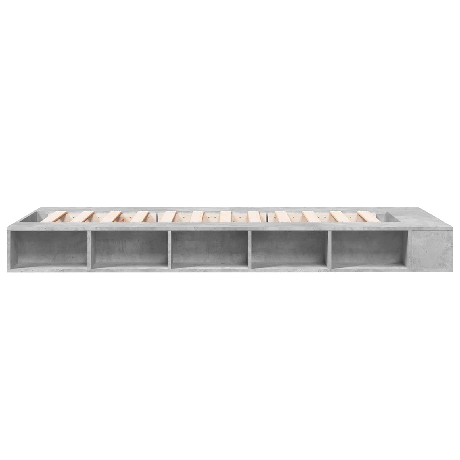 vidaXL Rama łóżka z przechowywaniem z półką Betonowy szary 80 x 200 cm