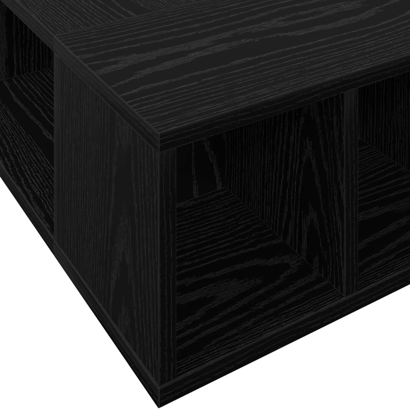 vidaXL Rama łóżka z przechowywaniem z półką Czarny dąb 80 x 200 cm