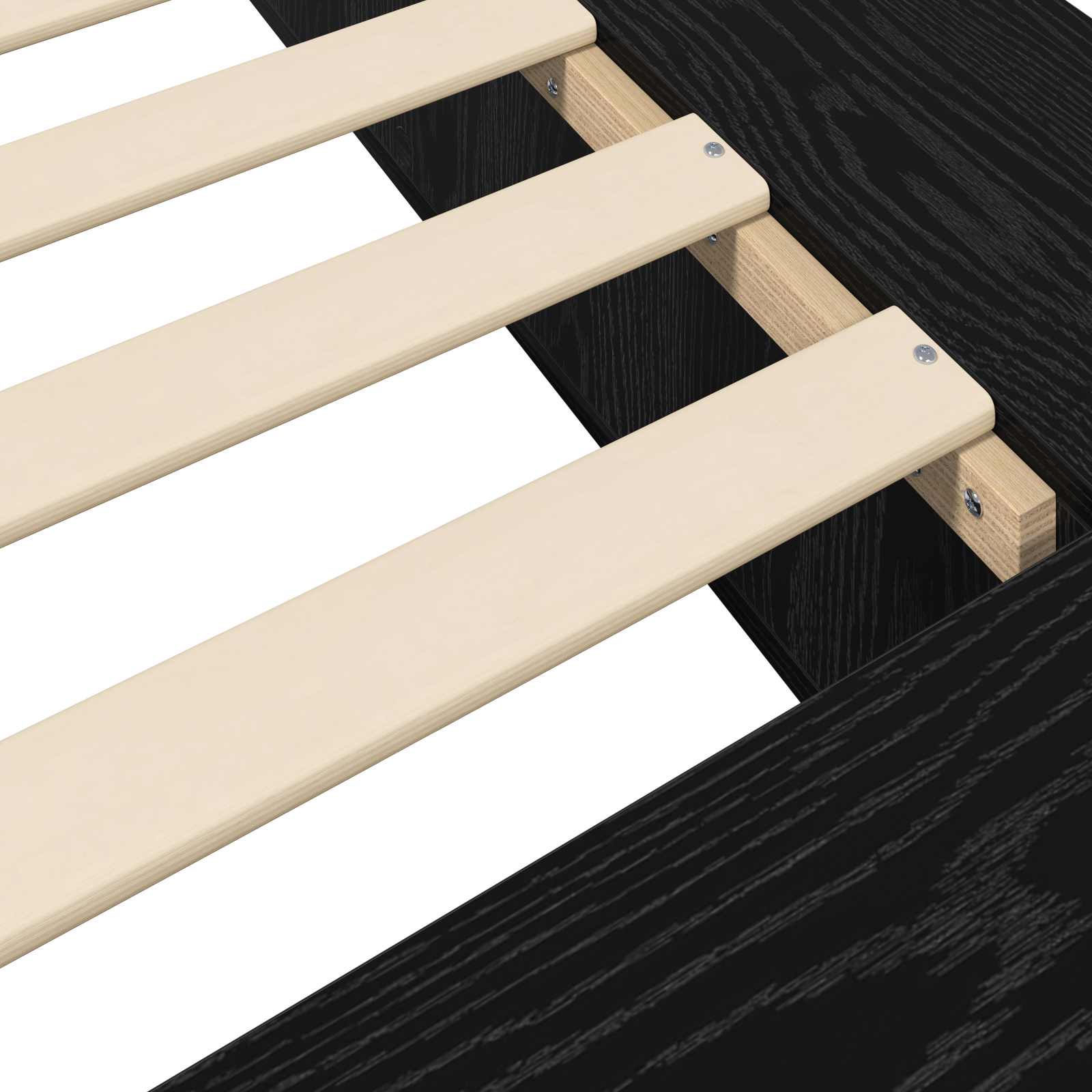 vidaXL Rama łóżka z przechowywaniem z półką Czarny dąb 80 x 200 cm