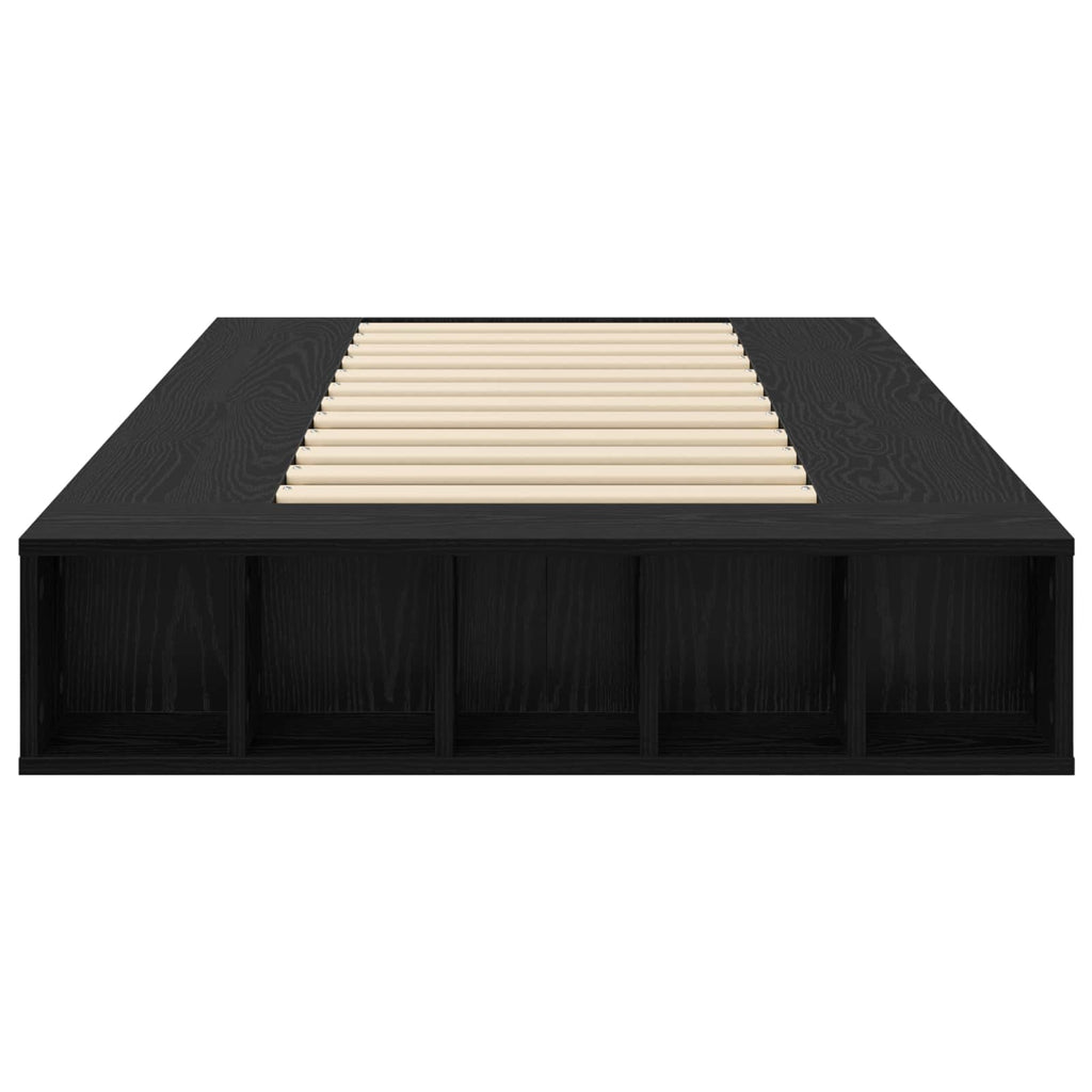 vidaXL Rama łóżka z przechowywaniem z półką Czarny dąb 80 x 200 cm