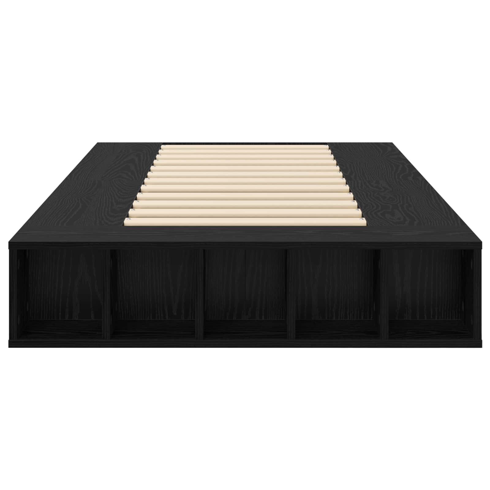 vidaXL Rama łóżka z przechowywaniem z półką Czarny dąb 80 x 200 cm