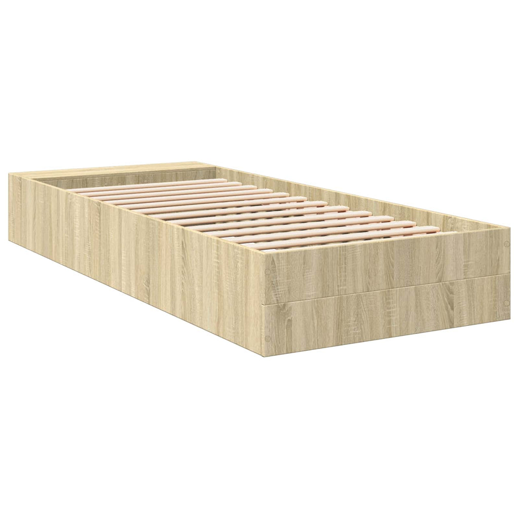 vidaXL Rama łóżka z przechowywaniem z półką dąb Sonoma 80 x 200 cm