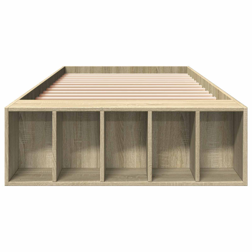 vidaXL Rama łóżka z przechowywaniem z półką dąb Sonoma 80 x 200 cm