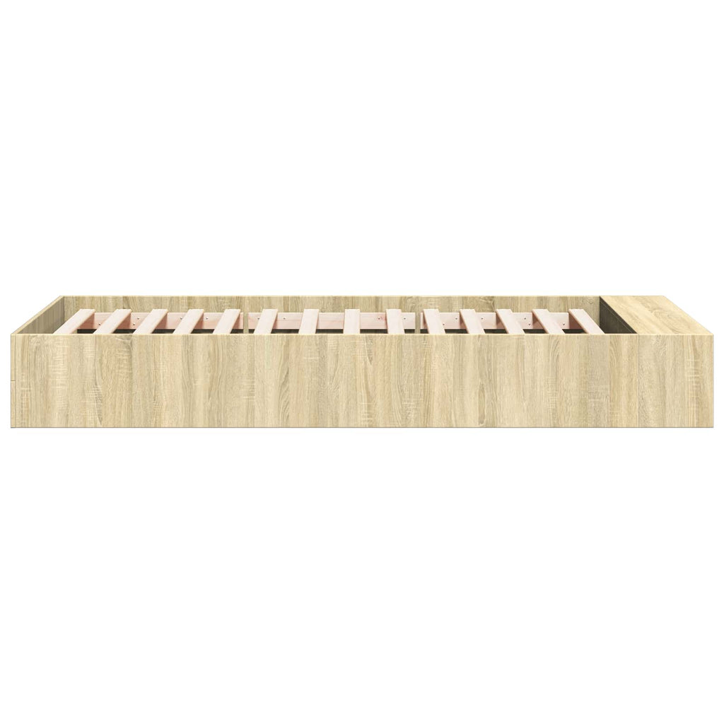 vidaXL Rama łóżka z przechowywaniem z półką dąb Sonoma 80 x 200 cm