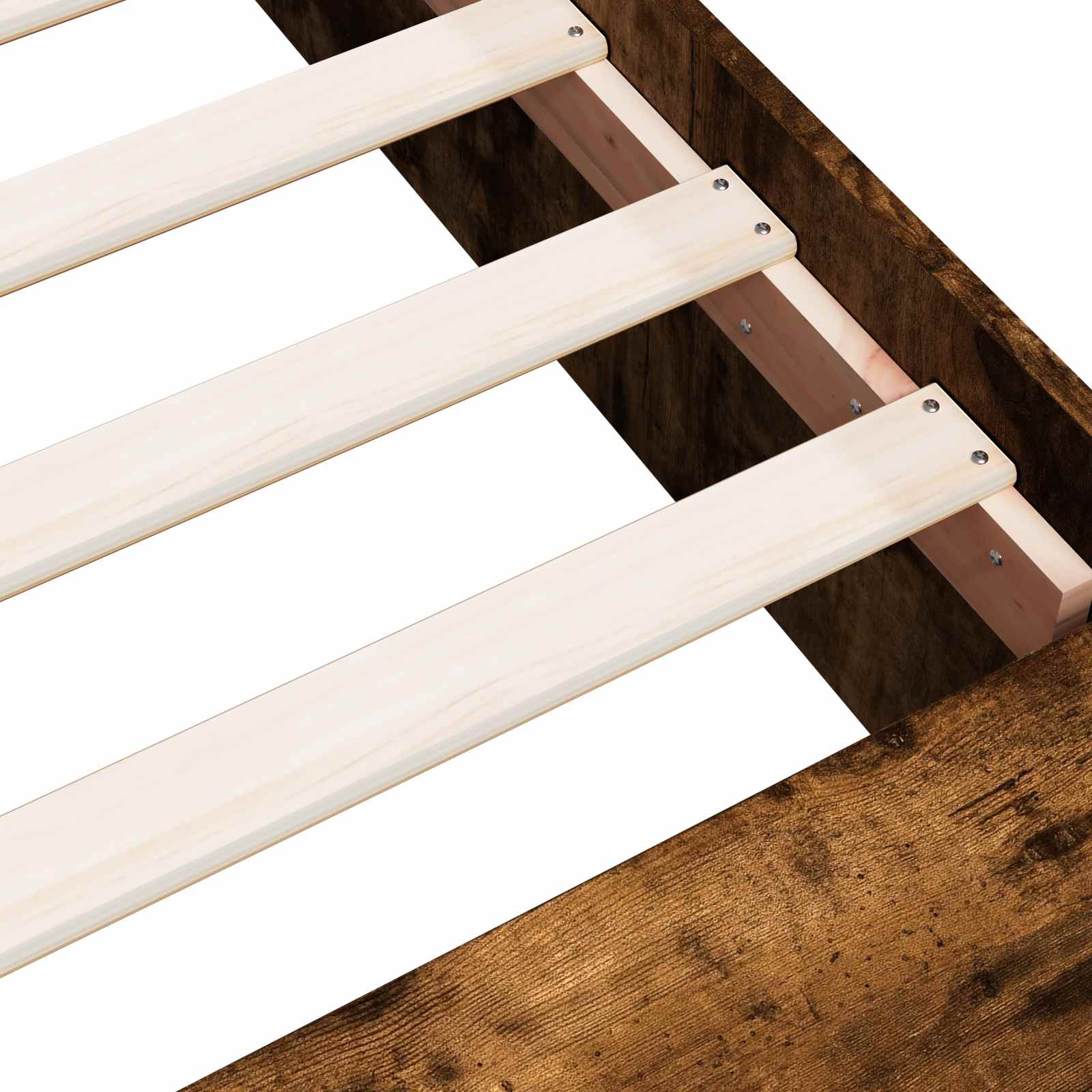 vidaXL Rama łóżka z przechowywaniem z półką Dąb wędzony 80 x 200 cm