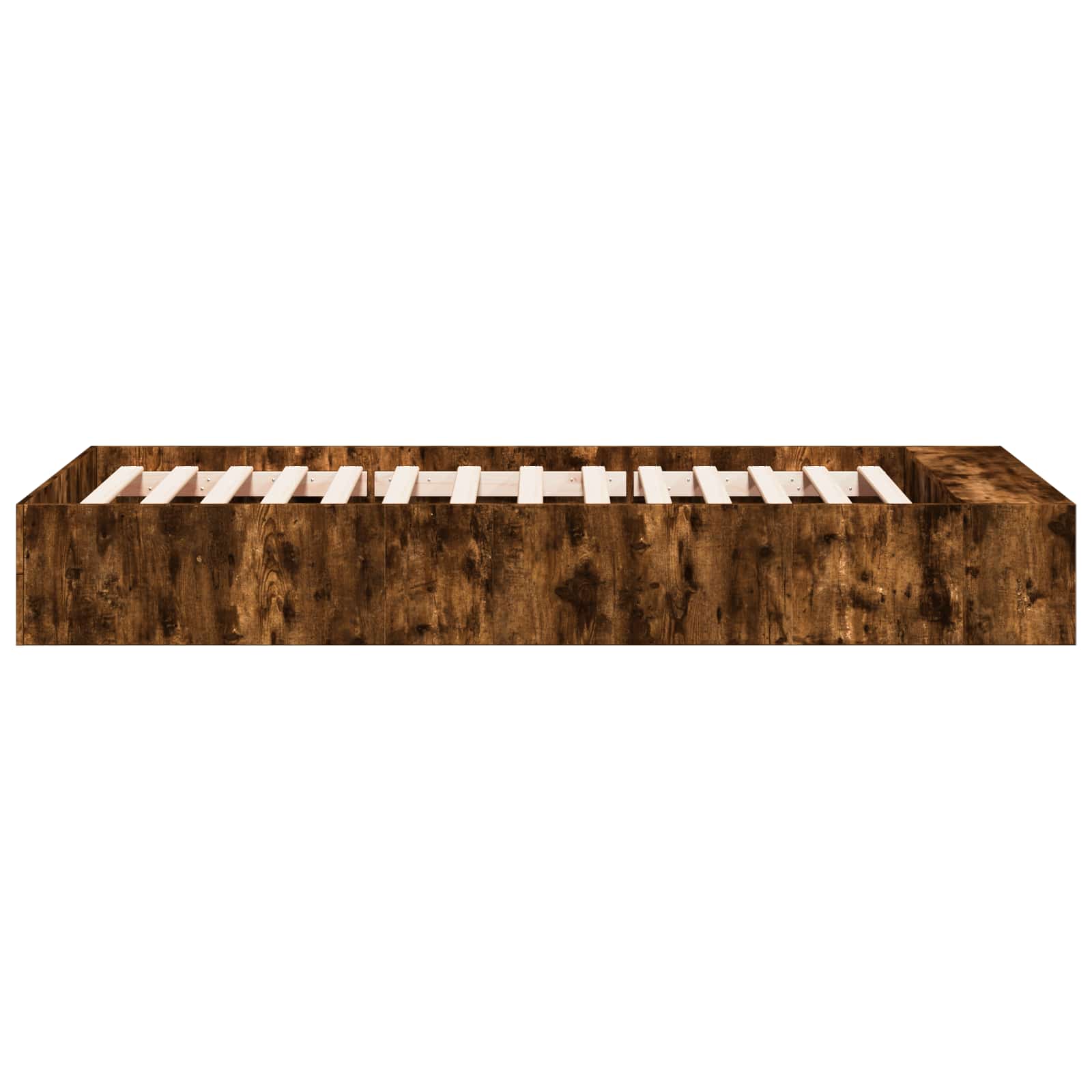 vidaXL Rama łóżka z przechowywaniem z półką Dąb wędzony 80 x 200 cm