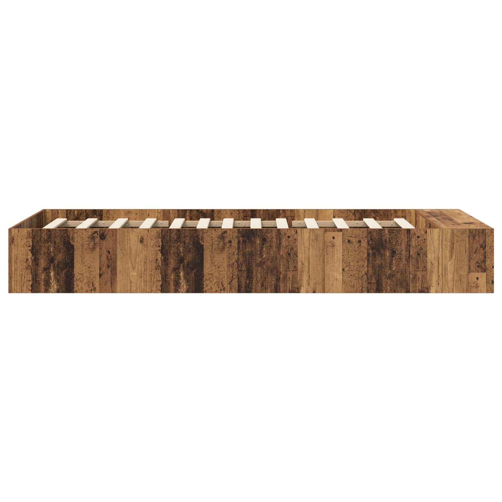vidaXL Rama łóżka z przechowywaniem z półką Stare drewno 80 x 200 cm
