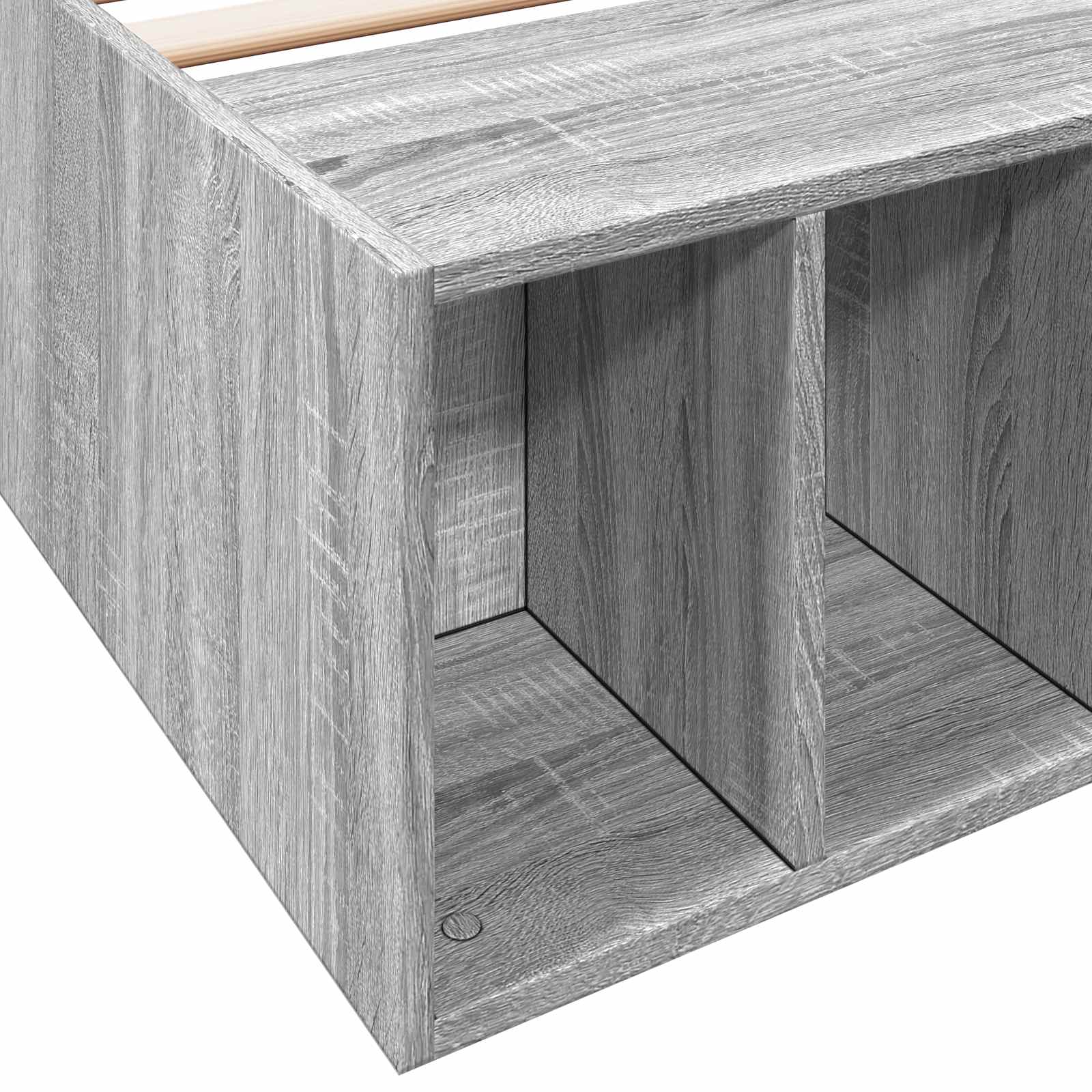 vidaXL Rama łóżka z przechowywaniem z półką Szary Sonoma 80 x 200 cm