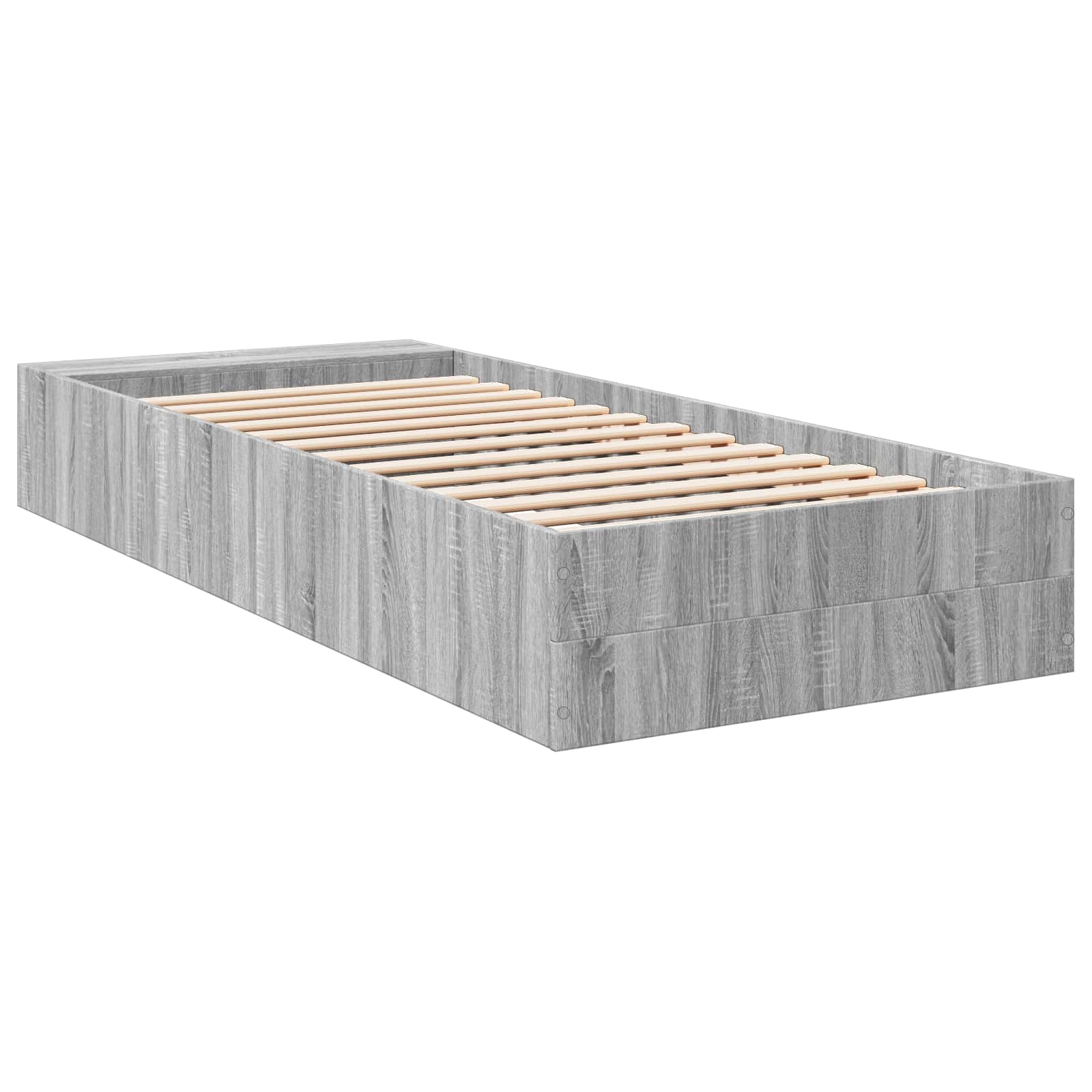 vidaXL Rama łóżka z przechowywaniem z półką Szary Sonoma 80 x 200 cm