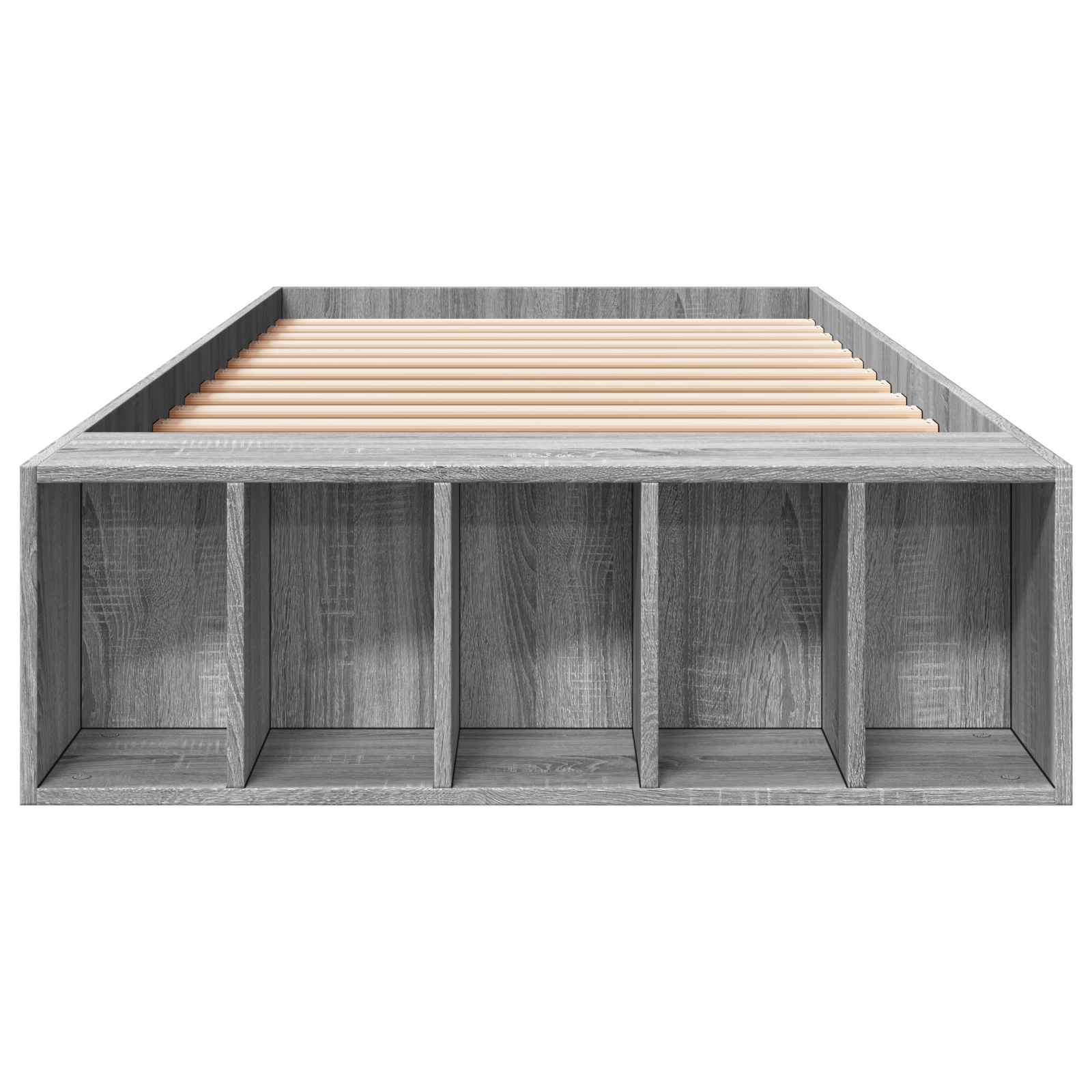 vidaXL Rama łóżka z przechowywaniem z półką Szary Sonoma 80 x 200 cm