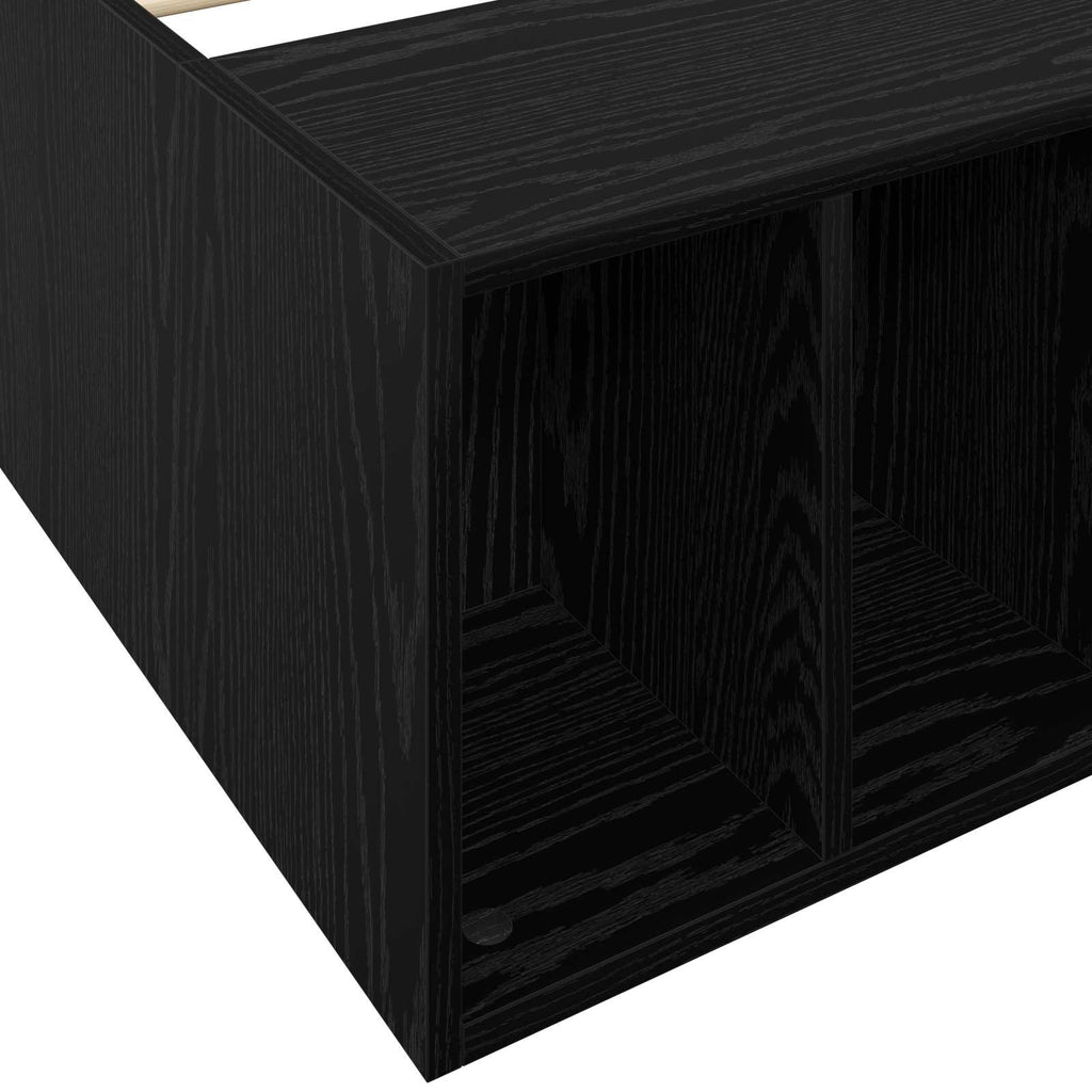 vidaXL Rama łóżka z przechowywaniem z półką Czarny dąb 80 x 200 cm