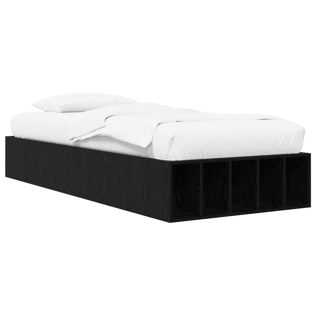 vidaXL Rama łóżka z przechowywaniem z półką Czarny dąb 80 x 200 cm