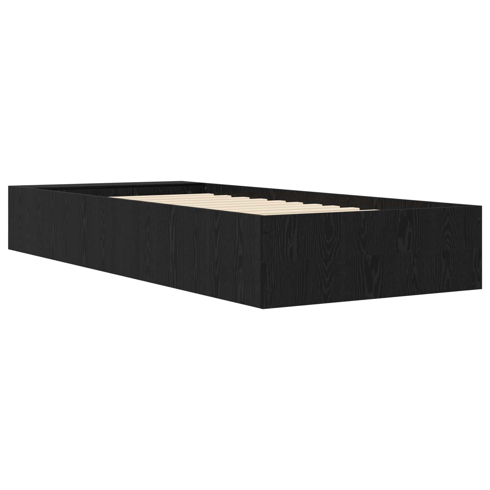 vidaXL Rama łóżka z przechowywaniem z półką Czarny dąb 80 x 200 cm