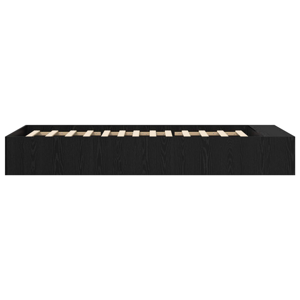 vidaXL Rama łóżka z przechowywaniem z półką Czarny dąb 80 x 200 cm