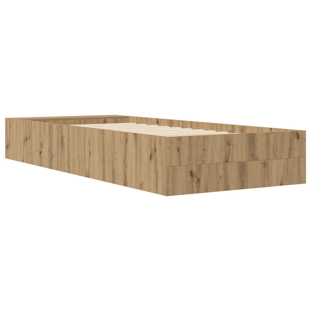 vidaXL Rama łóżka z przechowywaniem z półką Dąb artisian 80 x 200 cm