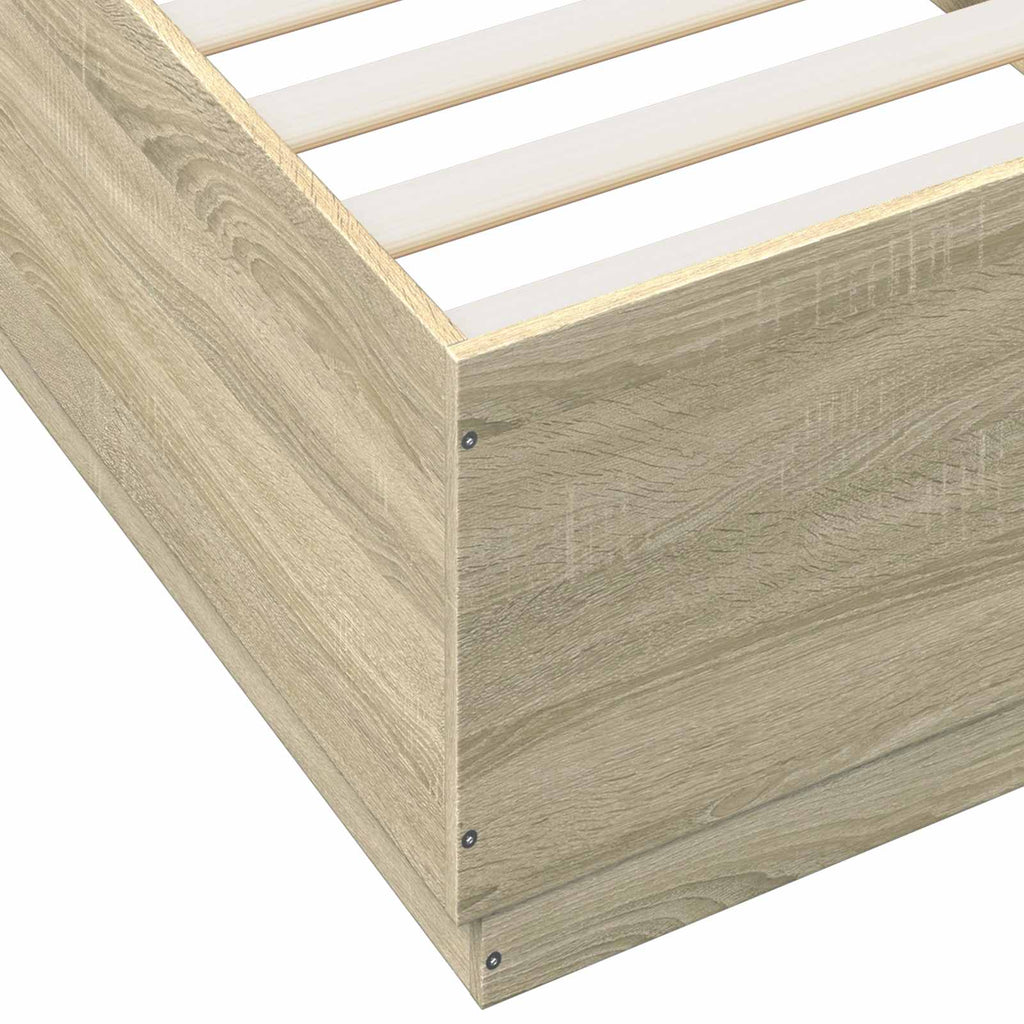vidaXL Łóżko z ramą z LED dąb Sonoma 80 x 200 cm Drewno inżynieryjne
