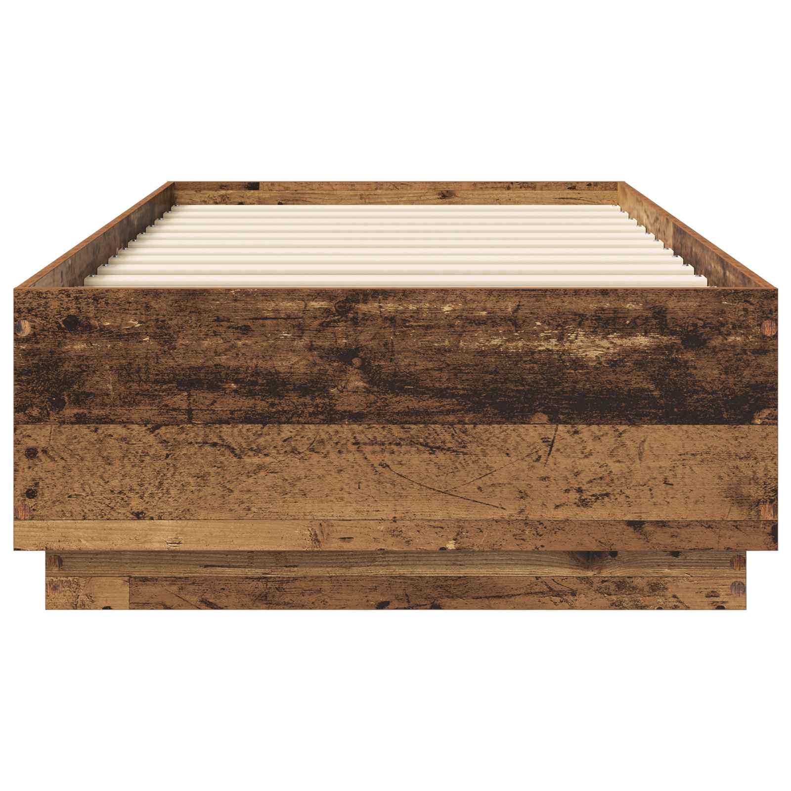 vidaXL Łóżko z ramą z LED Stare drewno 80 x 200 cm Drewno inżynieryjne