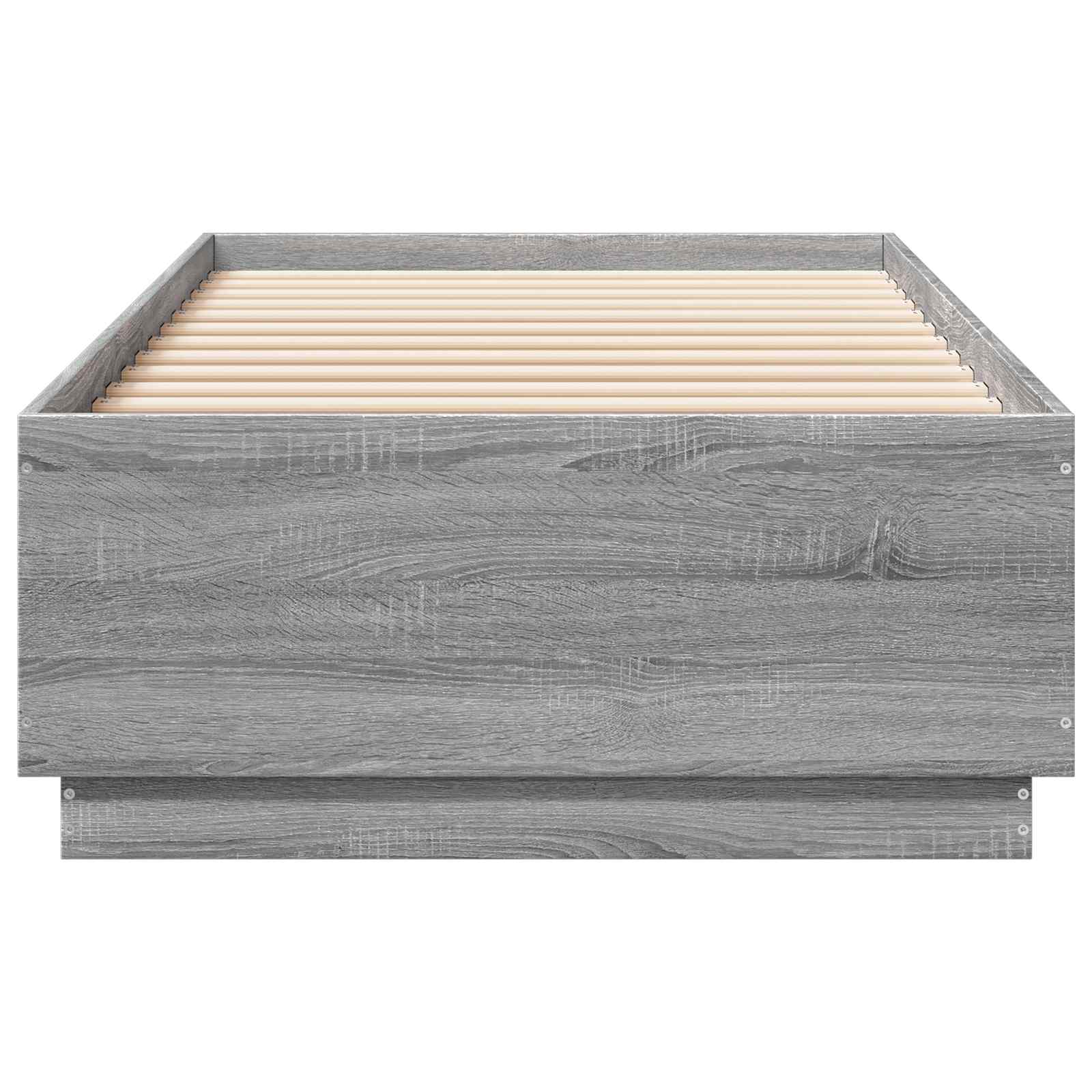 vidaXL Łóżko z ramą z LED Szary Sonoma 80 x 200 cm Drewno inżynieryjne