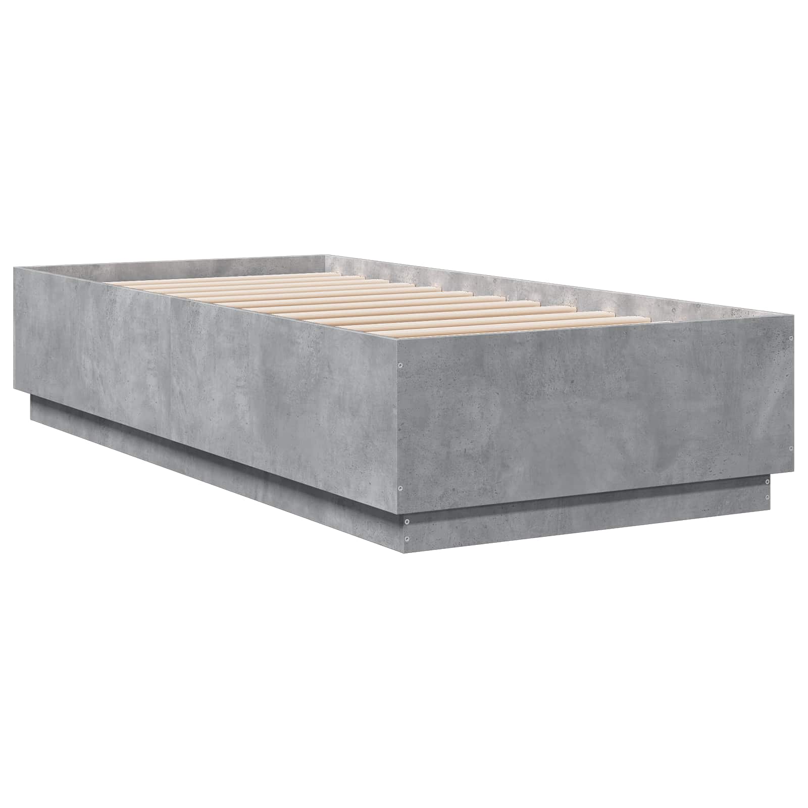 vidaXL Łóżko z ramą z LED z paskami LED Betonowy szary 80 x 200 cm