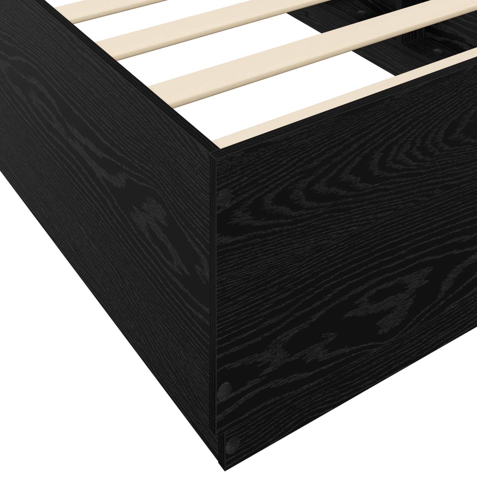 vidaXL Łóżko z ramą z LED Czarny dąb 80 x 200 cm Drewno inżynieryjne