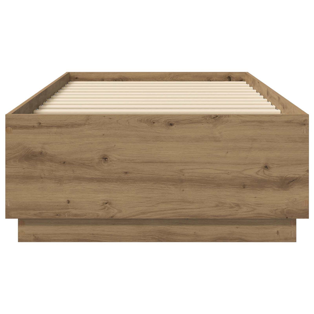 vidaXL Łóżko z ramą z LED Dąb artisian 80 x 200 cm Drewno inżynieryjne
