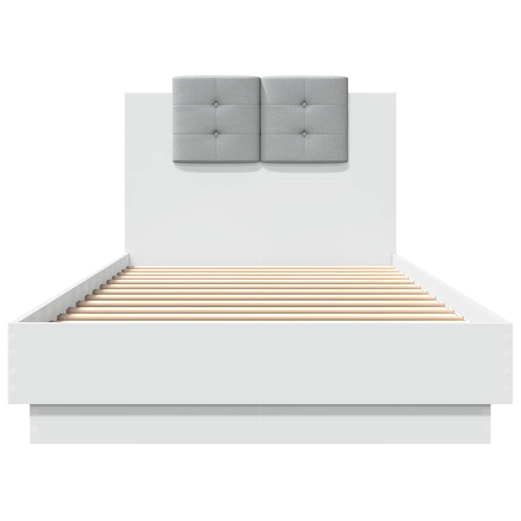 vidaXL Rama łóżka z wezgłowiem Biały 80 x 200 cm Drewno inżynieryjne